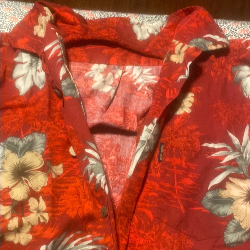Red Floral Hawaiian Shirt